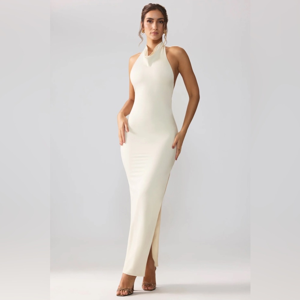 Elegant Cream Halter Dress OhPolly